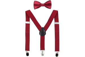 HANERDUN Kids Braces Bowtie Sets Adjustable Suspenders With Bow Ties Gift Idea For Boys And Girls