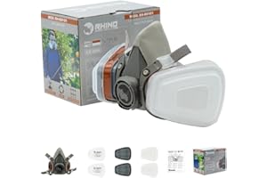 ‎RHINO SMART SOLUTIONS Rhino Gesichtsabdeckung für Malerei, Staub, Partikel, Chemikalien, Maschinenpolierung, organische Dämpfe, Pollen und Chemikalien, mit Filterbaumwolle
