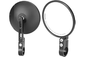KEMIMOTO Specchietti Moto Omologati E24, 2 Pezzi Specchietto Retrovisore Manubrio con CNC, Tondi Specchi Moto Compatibili con Motocicli, Scooter, ATV