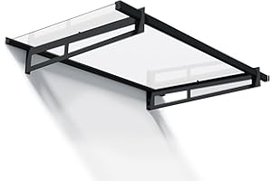 Canopia by Palram Auvent de Porte d'entrée Bremen 3x5m Marquise de Porte, Protection Contre la Pluie et Le Soleil pour Maison,(Gris)