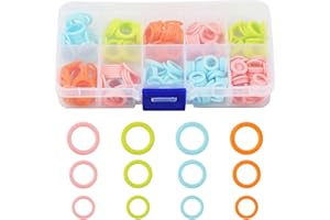Nivofu 265 Pièces Anneau Marqueur Tricot Crochet, Anneaux de Marqueurs de Points Colorés (S/M/L) avec Boîte de Rangement Portable, Marqueurs De Point en Plastique pour Bricolage, Couture, Tricot