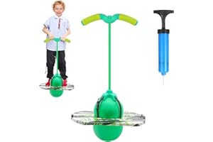 YUNLAISHAOCER Saltador Niños, Pelota Saltarina Niños con Asa, Capacidad de Carga 100kg, Pogo Stick Adultos, para Entrenar el Equilibrio, Deporte y Fitness (Verde)
