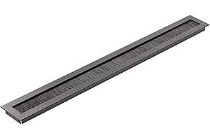 GTV - Passe-Câble Merida, Cache Cable, Organiseur de Câbles Rectangulaire pour Meubles, Cable Management pour Une Installation sur Plan de Travail, Bureau, Gestion Cable - 45 x 450 mm, Noir