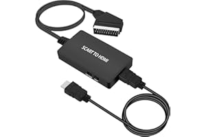 AIFHDAUF Convertisseur/Adaptateur péritel vers HDMI HD 720p/1080p - Convertisseur audio vidéo pour téléviseur, projecteur, Xbox, PS3, VHS, STB, lecteur DVD Sky Blu-ray