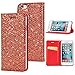 Produktbild Sycode Elegant Edel Stilvoll Luxus Rot Glitzer PU-Leder Buchstil Wallet Brieftasche Schutzhülle Etui für iPhone 5S/SE/5-Rot