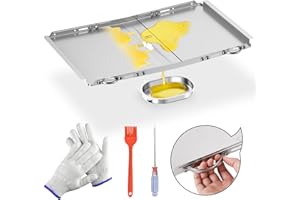 MROTIGRIL Universelle Ersatz-Fettschale mit Auffangwanne für Dyna Glo Grill Ersatzteile, verstellbare Tropfpfanne für 4 5 Brenner Gasgrills, passend für Kenmore, Nexgrill, BHG, Expert Grill (61 cm -