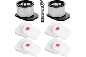Jollsung IZ400EUTBK Ersatzfilter für Shark Stratos Staubsauger Cordless IZ400EU IZ400EUT IZ420EU IZ420EUT IZ400EUTDB, 4 Ersatz-Filzschaumfilter + 2 HEPA-Filter waschbar