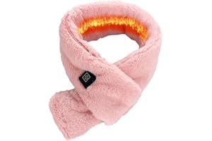 Almabbg Electric Heated Scarf,Faux Rabbit Fur Scarf with USB Neck Heating Pad, Fluffy Winter Warmer Neck Wrap for Autumn Winter Coat Dress (Pink)