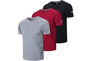 Gaiatiger 3 Pack T-Shirt Homme Tee Shirt Sport Homme Manche Courte Séchage Rapide Respirant Baselayer Haut Running Fitness Gym