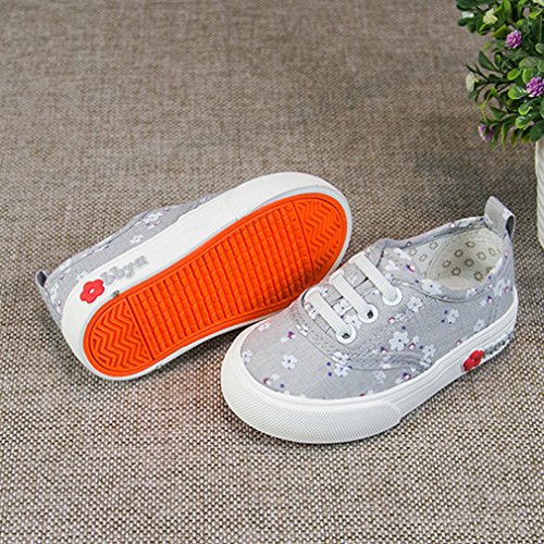 EOZY Kinderschuhe Mädchen Floral Canvas Schuhe Low-Top Sneakers - 4