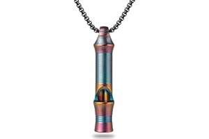 TISUR Notfallpfeife aus Titan, EDC-Sicherheitspfeife, Halskette laut bis zu 120 dB, Survival-Pfeifen für Überleben, Wandern, Camping, Haustiertraining