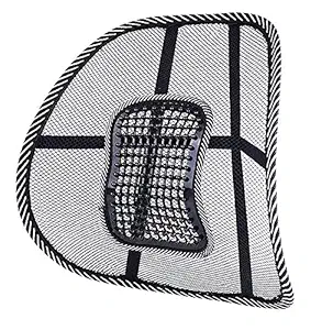 THRUSTIFY Universal Back Lumbar Support Mesh Chairs for Office Chair, Home, Car (Black, 42x5x40 cm)