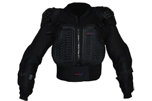 Protectwear Skyddande skjorta, skyddsjacka för barn för motocross, skidåkning, snowboard, svart, XXS