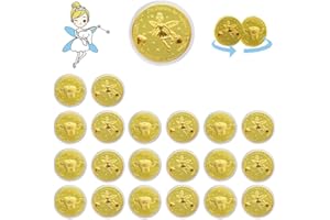 HIQE-FL Monete Fata dei Denti,Monete Fata dei Denti d'oro,Regalo Fatina dei Denti,Tooth Fairy Coin,Set Fata dei Dentini,Moneta Commemorativa(20pcs)