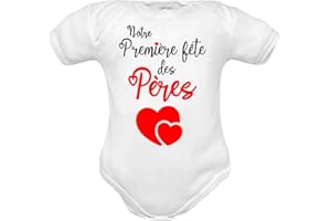 Corredino Neonato body nouveau né avec phrase notre première fête des mères en coton chaud manche longue anche courte - idée cadeau naissance - fête des mères