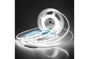 Aclorol USB COB LED Strip Lights 2M for TV 5V USB Powered LED Tape Lights Daylight White 6.56FT 320Leds/M 6000K COB Flexible Light Strip TV Led Backlight for Bedroom Under Cabinet Kitchen DIY