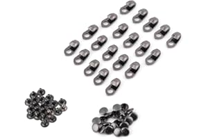 Estink Ganci per Lacci Scarponi da Trekking, 20 Pezzi, Passalacci in Metallo con Rivetti, Fibbie per Scarpe da Arrampicata