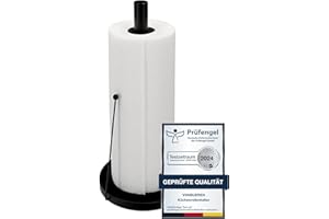 Küchenrollenhalter schwarz stehend 32 x 15 cm VonBueren | Edelstahl | Küchenpapierhalter schwarz | Papierrollenhalter für Jede Küchenrolle | Halter für Küchenrollen | für Arbeitsplatte