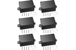 GAOMOENY 6 Pezzi Scatola di Giunzione Custodia, Scatola di Giunzione Esterna, Scatola di Progetto Elettronica Nera Custodia per Accessori Elettrici Plastica-84x58x34mm