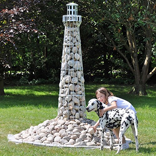 Leuchtturm, MANNSHOCH!, 1,80m, 180cm Höhe, Gambione, Garten-Dekoration, verzinkt, Vollverzinkt, rostgeschützt, Kunstwerk! . - 2