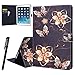 Produktbild WE LOVE CASE iPad Air 2/iPad 6 Hülle Leder , iPad Air 2/iPad 6 Hülle Flip PU Case Im Retro und Schön Style Gold Schwarz Blumen und Schmetterlinge Muster Backcover Case Leder Klappbar Tasche Elegant Backcover PU Intern TPU Silikon Weiche Cover Stoßfest Bumper Dünn Brieftasche Wallet Schutzhülle Karten mit Magnet Hüllen Protective Bookstyle Standfunktion Anti-Kratz für Apple iPad Air 2/iPad 6