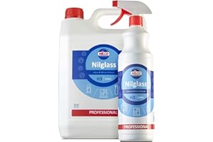 Nilco Nilglass Professional H3 Glass & Mirror Cleaner 1 Litre Spray + 5 Litre Refill Set