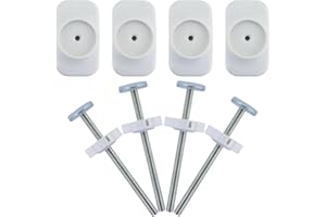 MAOQYE 8 Pcs Baby Gate Extension Spindle Rods Kit, 4 Pcs Baby Gate Wall Protector with 4 Pcs Pressure Mounted Baby Gates Threaded Spindle Rods for Child Toddle Pressure Install Baby Gate Dog Gate Extension