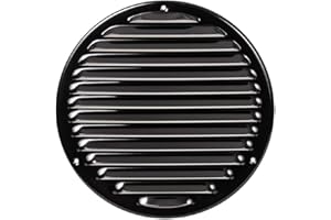 ABOUT VENT Ø 200mm Rejilla de Ventilación de Acero Negro con Mosquitera - Rejillas de Ventilación Metálicas