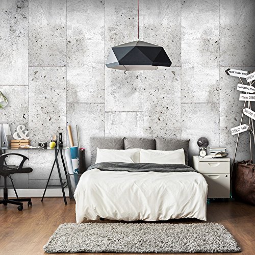PURO TAPETE | Realistische Tapete ohne Rapport und Versatz | Kein sich wiederholendes Muster | 10m VLIES Tapetenrolle | Textur Beton grau f-C-0011-j-a