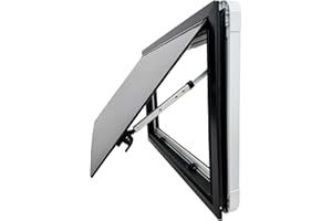 FORÇA SWISS OUTDOOR 800 x 500 – Vetro acrilico ULTRAFLAT, omologato ECE R43, doppi vetri, tenda avvolgibile e zanzariera, pannello bianco, isolato, camper furgone e finestra camper