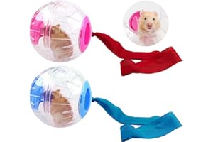 TAIZER 2 Piezas Hamster Running Ball Dispositivo Deportivo para Tiny Hamster Bola para Hámster Rueda para Correr Plástico Pelota de Fitness Hamster Pelota Juguete Small Pet Running Wheel