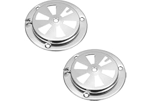 OGANAZI 2 Stück Edelstahl Rund Lüftungsrosette, Silber Rundlüfter Verschließbar Lüftungsschieber, Grill Lüftungsblech Kiemenlüfter für Gasofen Feuertonne Grillparty Hütte Hühnerstall, innen und außen