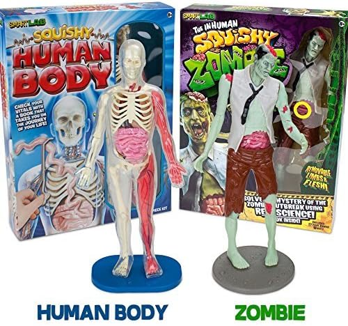 The Grossest Guts Bundle: Squishy Human Body and Inhuman Squishy Zombie with 2 Free Storage Bags