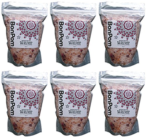 (6 PACK) - BonPom - Himalayan Bath Salt Rose | 1kg | 6 PACK BUNDLE