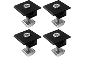 SyiXute 4 Pcs Solar Panels Centre Clamps,Solar Panel Brackets 30 mm,Aluminium Alloy Solar Panel Mount for RVs Boats Roofs,Black
