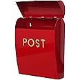 Assorted Collections Red Post Box Wall Mounted Letterbox with Easy Access No Lock for Outdoor Use Weatherproof And Durable Mailbox Easy Installation, Strong Construction Perfect for Homes and Offices
