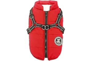 Poseca Dog Clothes for Small Dogs Dog Coat Waterproof Winter Jacket Warm Vest Dog Clothes Dog Coat Warm Winter Dog Jacket with Dog Harness for Small Medium Large Dogs