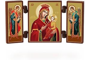 NKlaus – Madonnan snabbt lyssnande – kristen ikon/triptyk – Skoroposlushnica – resealtare i trä 36171