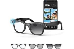 Mingtawn AI Smart Glasses 4K HD-Kamera, 270 mAh, 800 W Anti-Verwacklungs-Kamera-Brille mit Videoaufzeichnung, Dual-Mikrofon, Simultanübersetzung/GPT-Objektidentifizierung, (Photochrome Gläser)