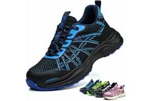 AOACOEBN Sicherheitsschuhe Herren Damen Arbeitsschuhe Leicht Sportlich Stahlkappenschuhe rutschfest Atmungsaktiv Schutzschuhe