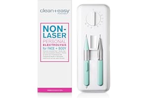 Clean + Easy Non-Laser Electrolysis for Face and Body Permanent Hair Removal Battery Operated