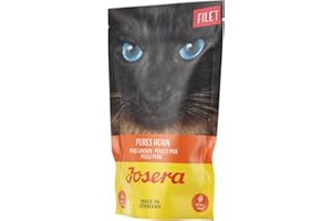 JOSERA Filet Pur Poulet (16 x 70 g) | Sachets fraicheur pour chat avec de savoureux morceaux de poulet| Sans céréales | Nourriture humide Super Premium pour chat adulte | Lot de 16