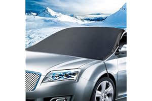 MOMOTOU Housse pare-brise avant voiture,couverture neige pour pare-brise voiture Oxford 600D,protection universelle pare soleil pliante automatique,pour anti neige,UV,poussière,pluie (79,9 * 47,6 pouces)