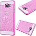 Price comparison product image GrandEver Hard PC Case for Samsung Galaxy A3 2016 A310 Rigid Glitter Back Cover Solid Color Bling Shiny Sparkle Design Galaxy A3 2016 High Quality Plastic Shell Shockproof Tough Case Cover Flexible Cell Phone Hull for Samsung Galaxy A3 (2016) --- Pink