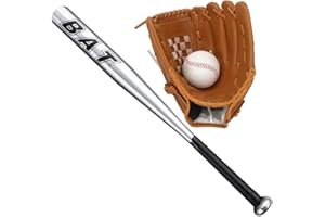 BIGTREE 25'' (63,5 cm) Alloy Baseballschläger mit 9'' Softball Sport Schläger Handschuhe für die Linke Hand Leichtes Sporttraining Slugger Training Jugend-Erwachsenen-Outdoor-Spiel Balken