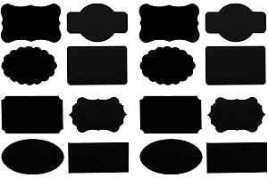 Oblique-Unique® Lot de 16 autocollants pour tableau noir I Amovibles et réutilisables I Pour étiqueter des verres, des épices, des aliments et des épices - Réutilisables