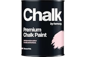 Hemway Rosa Fiore Chalk Paint 1L Matt Shabby Chic Interior Furniture, Pareti, Legno, Armadi, Porte, Tavoli, Sedie, Finitura Gessosa Liscia Ad Asciugatura Rapida (9 Rosa E 116 Colori Disponibili)