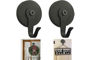 AUXPhome Lot de 2 crochets magnétiques pour couronne en plaçant un aimant de chaque côté de la vitre unique ou il peut également être utilisé séparément sur une porte en acier métallique (base