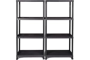 Ondis24 Scaffalatura 60 x 30 x 138 (H) cm, 12 pollici, in plastica, antracite, portata massima 100 kg, confezione doppia