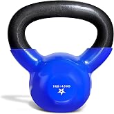 Yes4All 2-20kg Kettlebell aus Gusseisen, mit Vinylbeschichtung, Schwunghantel, Kugelgewicht
